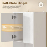 HOMCOM 170cm Kitchen Pantry Cabinet with Soft-Close Hinges and Adjustable Shelves – Freestanding, White Wood Effect