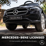 AIYAPLAY 4 in 1 Licensed Mercedes-Benz Ride On Push Car with Canopy, Guardrails, Horn and Music – 12–36 Months, Black
