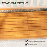 Outsunny Wooden Garden Bench with Liftable Middle Table – 2-3 Seater Pine Patio Loveseat for Porch and Garden, Light Brown