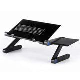 Adjustable Folding Laptop Stand Table with 360° Rotating Legs – Portable Lap Desk for Bed & Sofa, Black