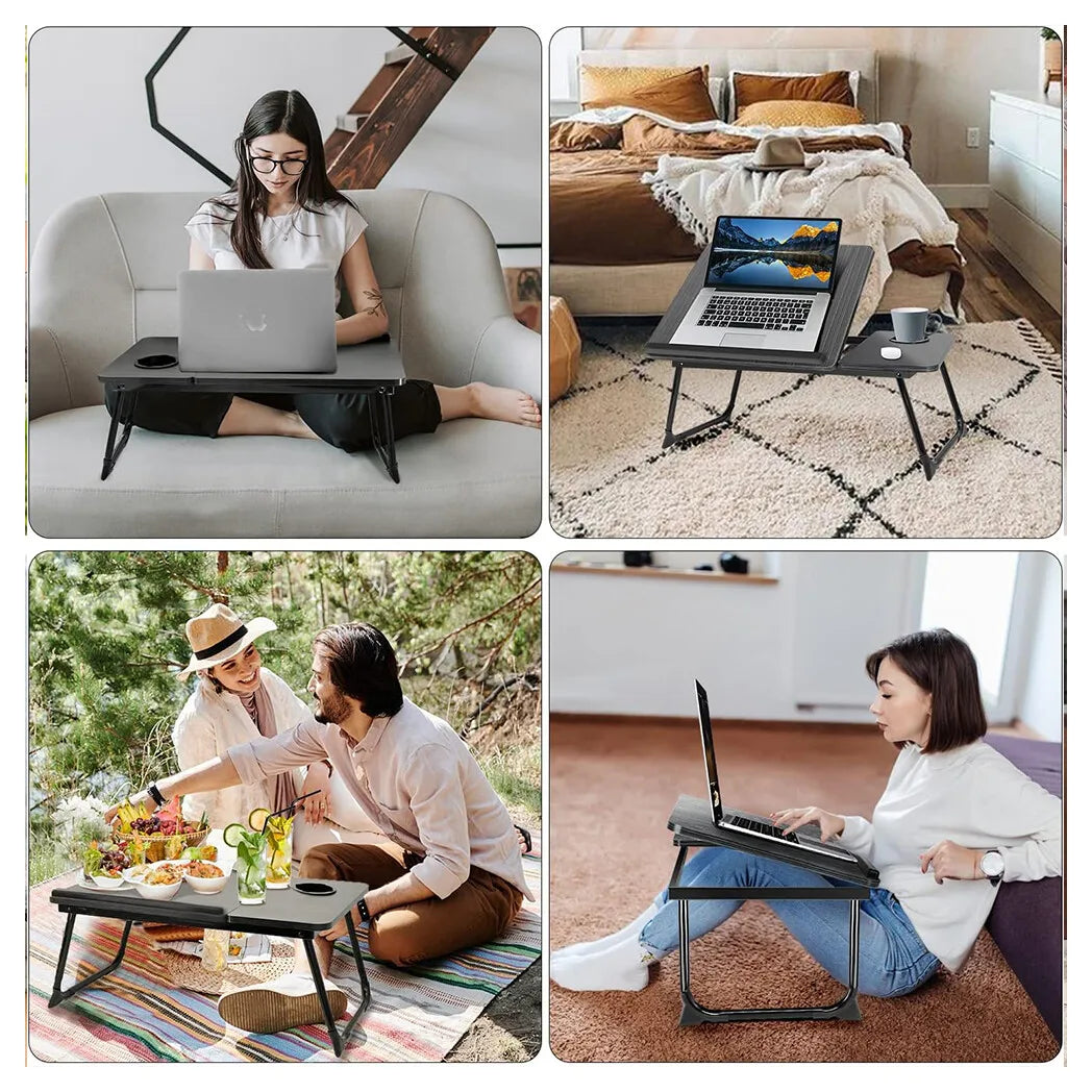 Folding Laptop Table Stand – Portable Bed Tray and Lap Desk for Sofa, Breakfast & Computer Use