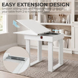 HOMCOM Folding Dining Table with Under-Table Storage – Extendable Kitchen Table for 4, White