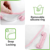 5-Piece Borosilicate Glass Food Storage Container Set with Airtight Snap Lock Lids – Meal Prep, Pink