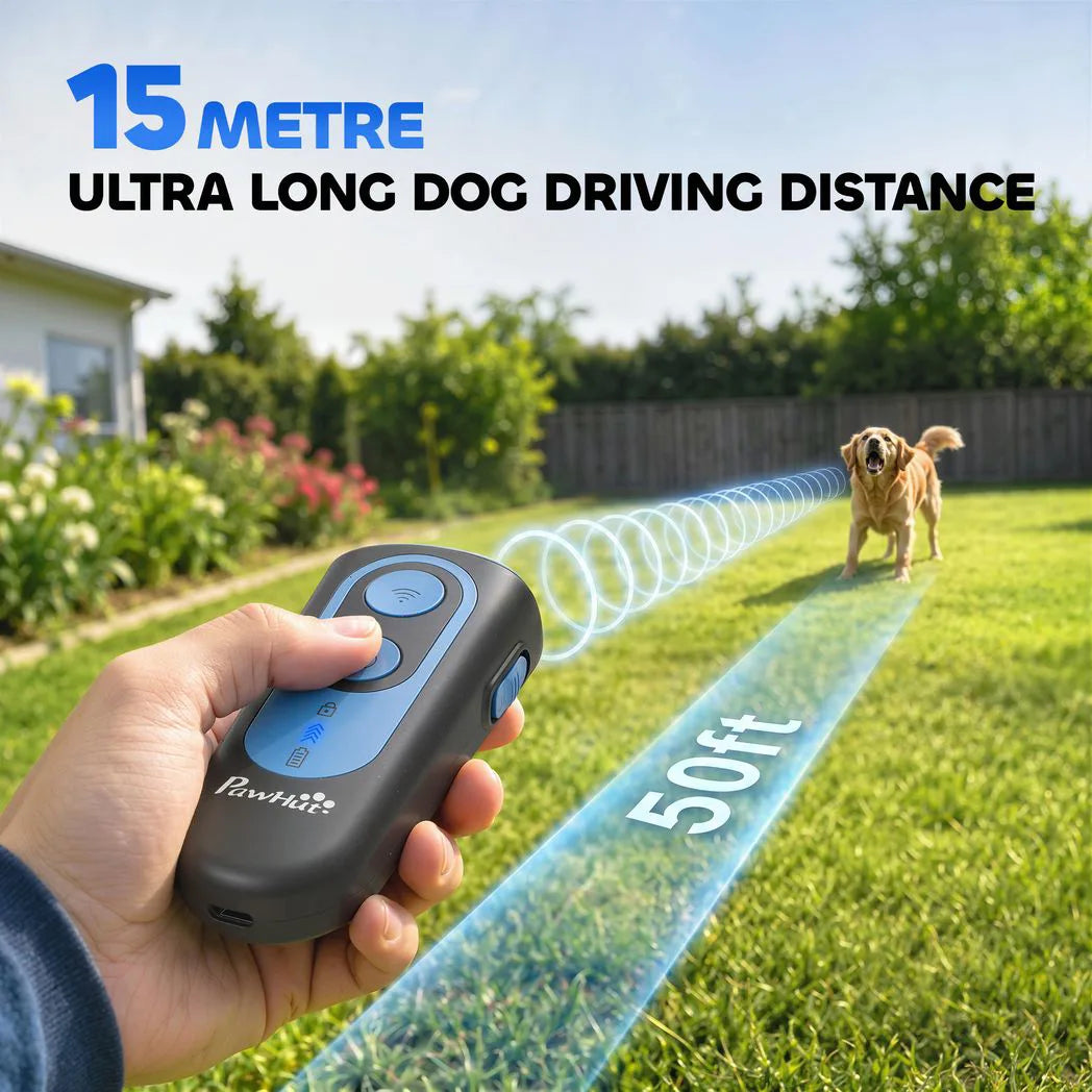 PawHut Ultrasonic Anti-Barking Device for Dogs with 5 Modes, Vibration & LED Torch – Bark Trainer