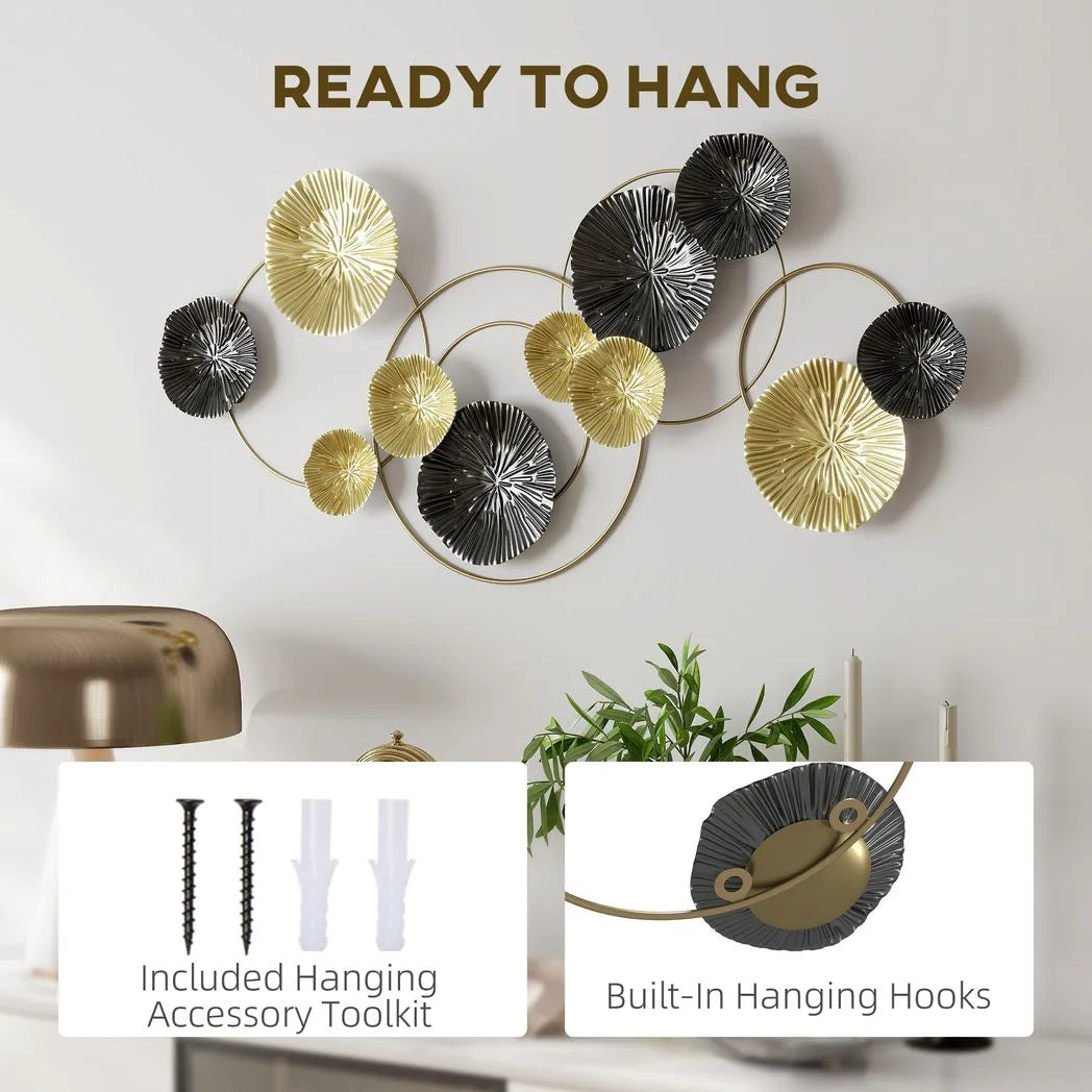HOMCOM Multi-Disc Metal Wall Art