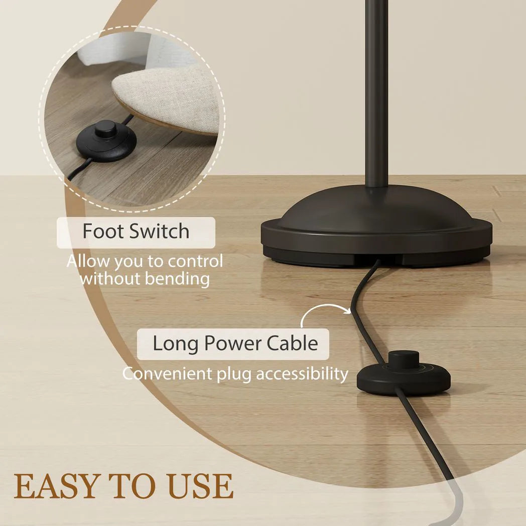 HOMCOM 3-Light Uplighter Floor Lamp – Black