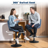 HOMCOM Set of 2 Retro Faux Leather Bar Stools, Adjustable Height Swivel Kitchen Stools with Footrest – Dark Blue