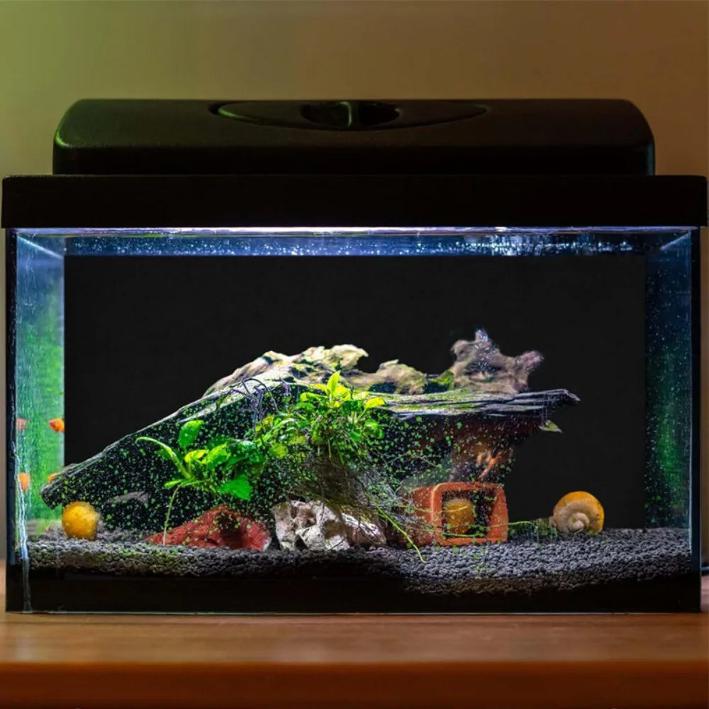 Static Cling Aquarium Background Film, 200 x 40cm – Black Fish Tank Backdrop Sticker, DIY Cut to Fit