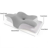 Cervical Memory Foam Neck Pillow with Orthopaedic Support & Zip-Off Cover – Anti-Snore Contour Pillow, Grey