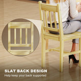 HOMCOM Dining Chairs Set of 2 with Slat Back, Pine Wood Frame – Farmhouse Kitchen Chairs, Natural
