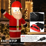 Outsunny 5ft Inflatable Velvet-Look Santa Claus with LED Light – Outdoor Christmas Garden Decoration