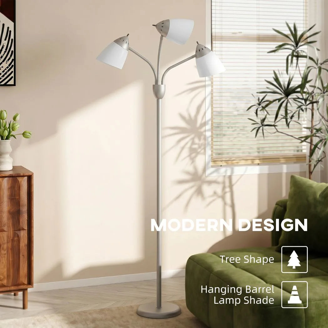 HOMCOM Arc Tree Floor Lamp with 3 Rotating Lights