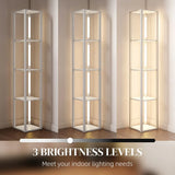 HOMCOM Floor Lamp with Shelves and 3 Brightness Levels – White