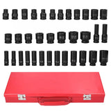35 Piece 1/2 Inch Drive Deep Impact Socket Set, 8–32mm Metric – Chrome Molybdenum Steel with Storage Case
