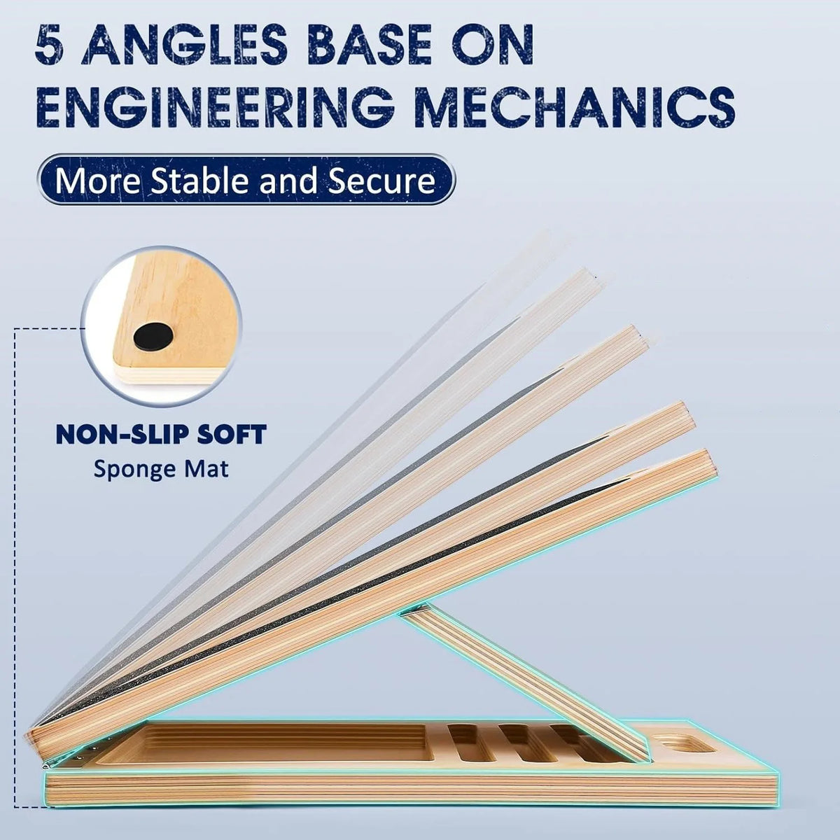 Wooden Calf Incline Board with Adjustable Angle – Foldable Slant Board Calf Stretcher for Yoga & Leg Stretching