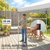 Outsunny 3 x 6 m Pop Up Gazebo with 6 Sidewalls – UV50 Garden Party Tent with Mesh Windows & Wheeled Bag, White