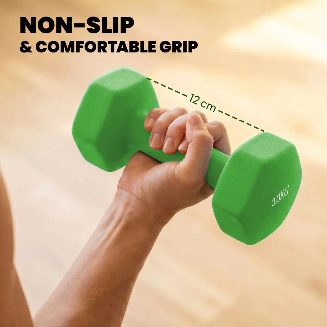 SPORTNOW Hex Dumbbells Set with Rack, 2 x 1kg, 2 x 3kg, 2 x 5kg – Home Gym Hand Weights for Strength Training