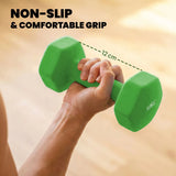 SPORTNOW Hex Dumbbells Set with Rack, 2 x 1kg, 2 x 3kg, 2 x 5kg – Home Gym Hand Weights for Strength Training
