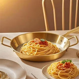 3 Piece Stainless Steel Double-Handle Frying Pan Set, 22cm, 24cm and 26cm – Seafood, Rice and Stir Fry Pans