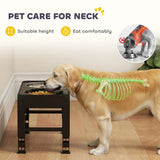 PawHut Raised Dog Bowl with Slow Feeder and 4 Adjustable Heights – Foldable Elevated Feeding Stand