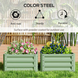 Outsunny Set of Two 60 x 60cm Steel Planter Boxes – Light Green
