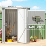 Outsunny 5ft x 3ft Metal Garden Storage Shed with Sloped Roof and Hinged Door – Galvanised Steel, Aluminium Grey