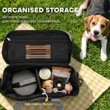 PawHut Waterproof Dog Travel Bag with Two Food Containers, Collapsible Bowl & Pockets – Walking Bag for Pets