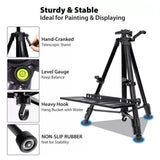 Adjustable Aluminium Art Easel Stand, 51–155cm Folding Tripod with Carry Bag – Painting & Display