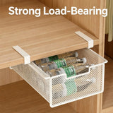 Pull-Out Wardrobe Storage Basket, Hanging Mesh Organiser for Underwear & Socks, White