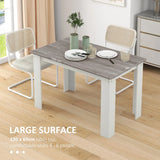 HOMCOM Dining Table for 4–6 People with Wood Effect Melamine Top and Triangular Legs – Kitchen Table, Grey
