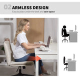 HOMCOM Criss Cross Chair with Wheels, Armless Chenille Office Chair – Tilting, Height Adjustable, Beige