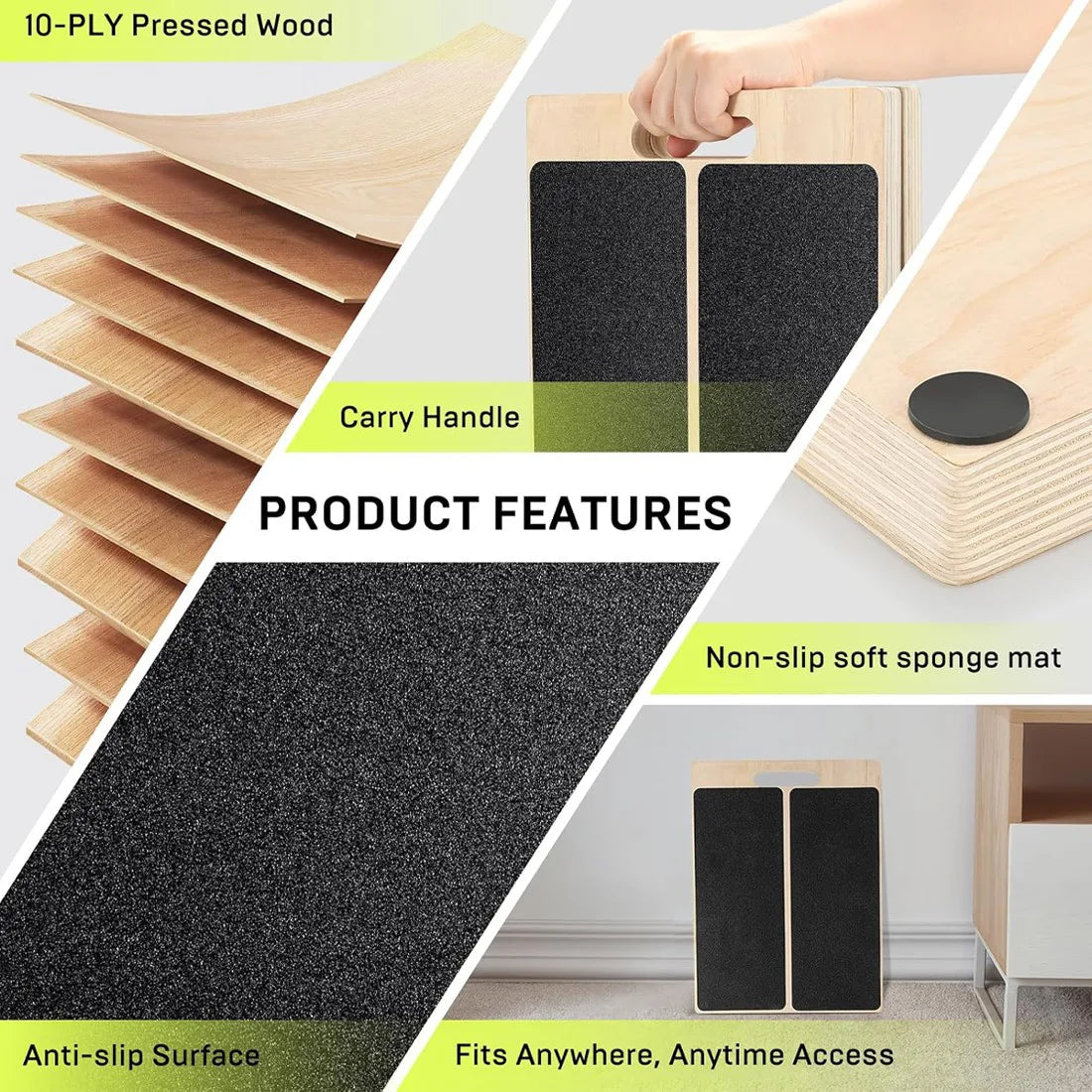 Wooden Slant Board Calf Stretcher with 5 Adjustable Angles – Foldable Incline Board for Yoga & Stretching