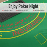 HOMCOM 7-Player Folding Poker Table with Chip Tray, Cup Holders & Padded Rails – Blackjack Card Table, Green