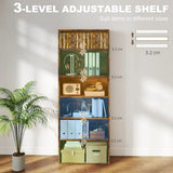 HOMCOM Six Shelf Bookcase with Adjustable Shelves and Anti-Tip Kit – Display and Storage Unit, Rustic Brown