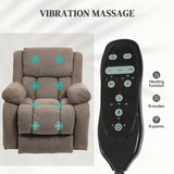 HOMCOM Electric Riser Recliner Chair with Vibration Massage, Heat & USB Port – Lift Armchair, Light Brown