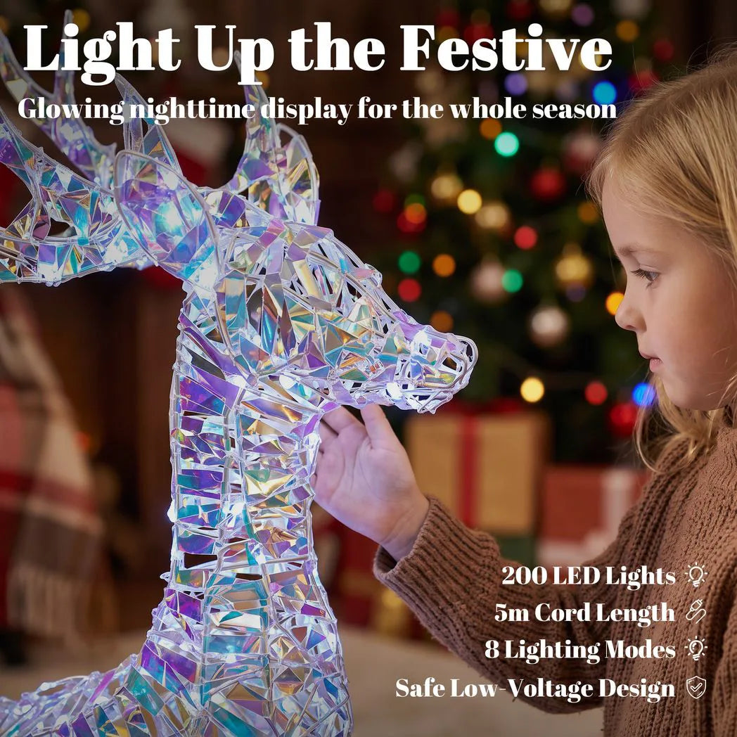 Outsunny Iridescent Lighted Reindeer Family – 3 Piece