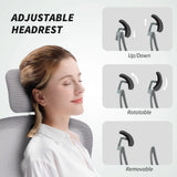 HOMCOM Mesh Back Office Chair with Lumbar Support, Headrest & Flip-Up Armrests – Ergonomic Desk Chair, Grey