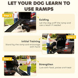 PawHut Foldable Dog Ramp with Frosted Anti-Slip Surface and Guardrails – Portable Car Ramp, 155 x 38.5 x 15.5 cm
