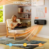 HOMCOM 2000W Wall Mounted Ceramic Electric Heater with Oscillating Fan and Thermostat – Remote Control, Black