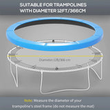 HOMCOM 12ft Trampoline Safety Pad, 366cm Replacement Spring Cover – Thick Foam Surround Padding, Light Blue
