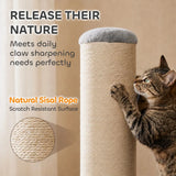 PawHut Cat Scratching Post, 76cm Tall Sisal Scratcher for Indoor Cats with Stable Base – Beige