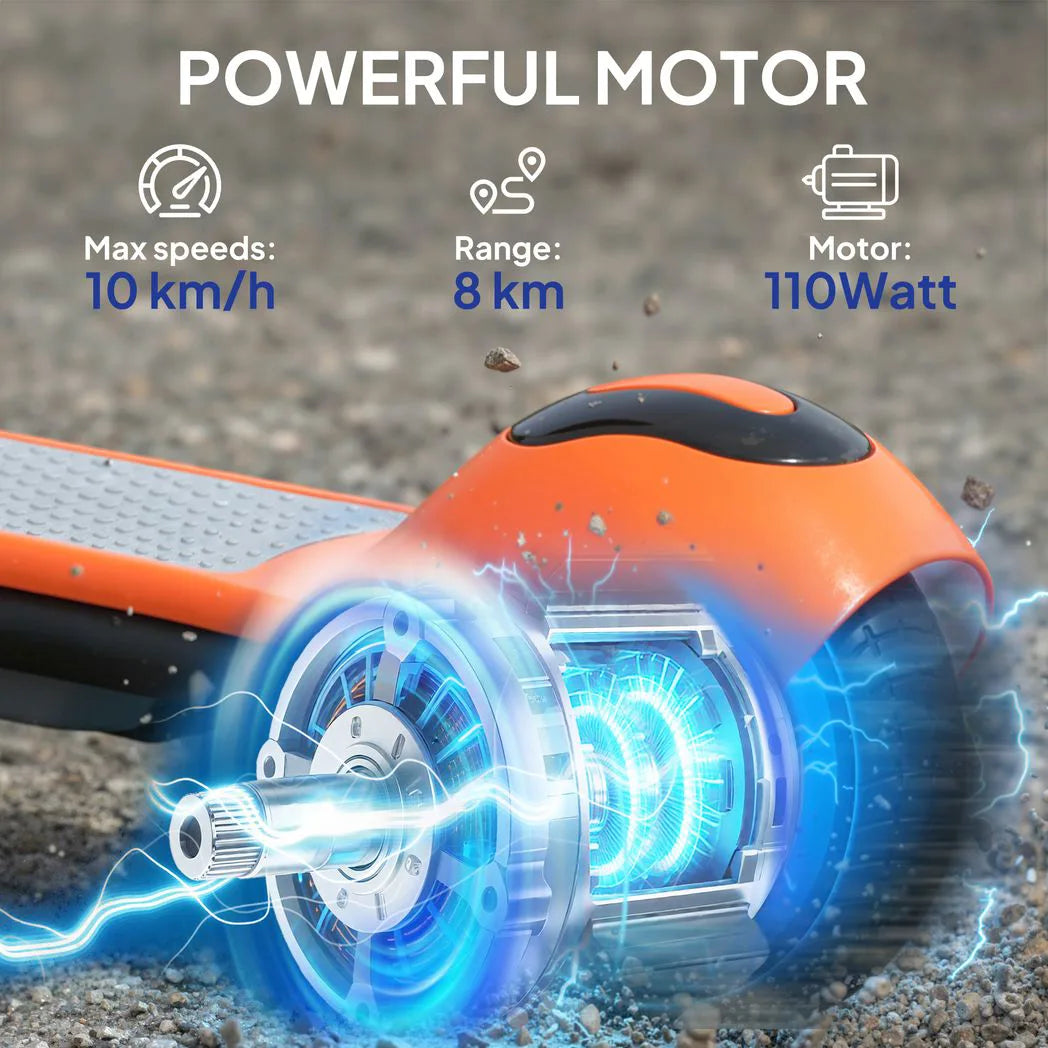 SPORTNOW Kids Electric Scooter with LED Display, 110W Motor & RGB Lights – Kick-to-Start, Green