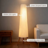 HOMCOM Dimmable Nordic Tripod Floor Lamp, 153cm – White