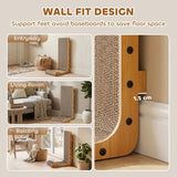 PawHut Wall-Leaning Cat Scratching Board with Corrugated Paper, 3 Toy Balls and Catnip, 39 x 23.5 x 57.5 cm, Brown