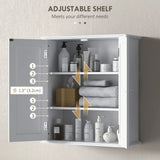 HOMCOM 3-Tier Wall-Mounted Bathroom Cabinet with Adjustable Shelf – Space-Saving Storage, White
