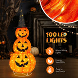5ft Collapsible Light-Up Halloween Pumpkin, 100 LEDs