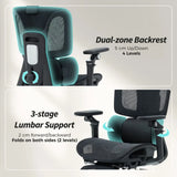 HOMCOM High Back Ergonomic Office Chair with 6D Armrests, Lumbar Support & 135° Recline, Mesh, Black
