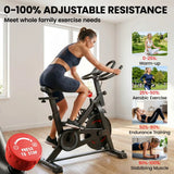 SPORTNOW Exercise Bike with Smart App, 0-100% Magnetic Resistance & Adjustable Seat – Indoor Stationary Bike
