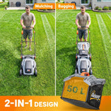 Outsunny 1800W Electric Lawnmower with 40cm Cutting Width, Mulching Function & 50L Grass Bag – 6 Cutting Heights