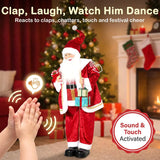 HOMCOM 120cm Life Size Singing Dancing Santa Claus